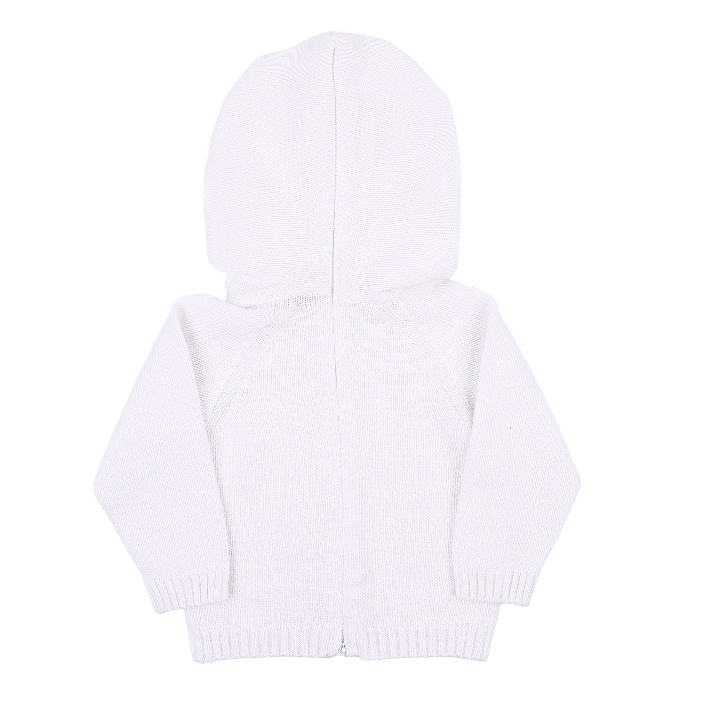 Essentials Knits Hooded Zip Pullover - White