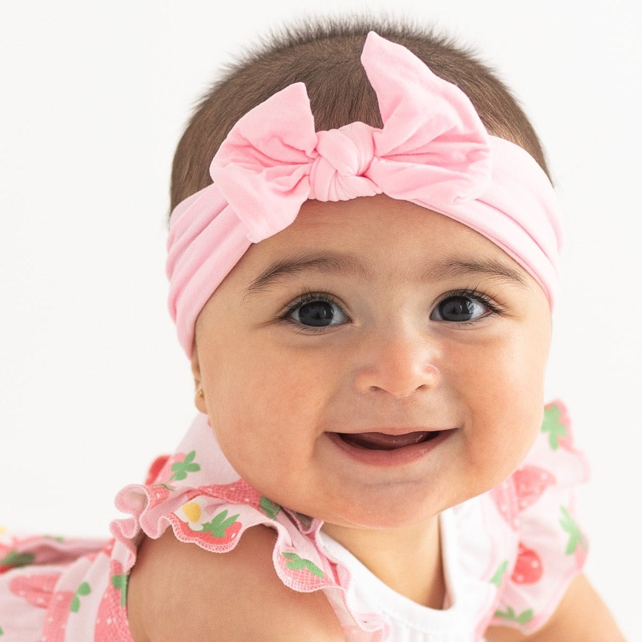 Wide Headband with Knot Bow - Powder Pink