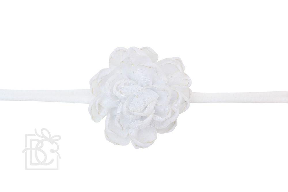 White Mini Penny Flower Headband