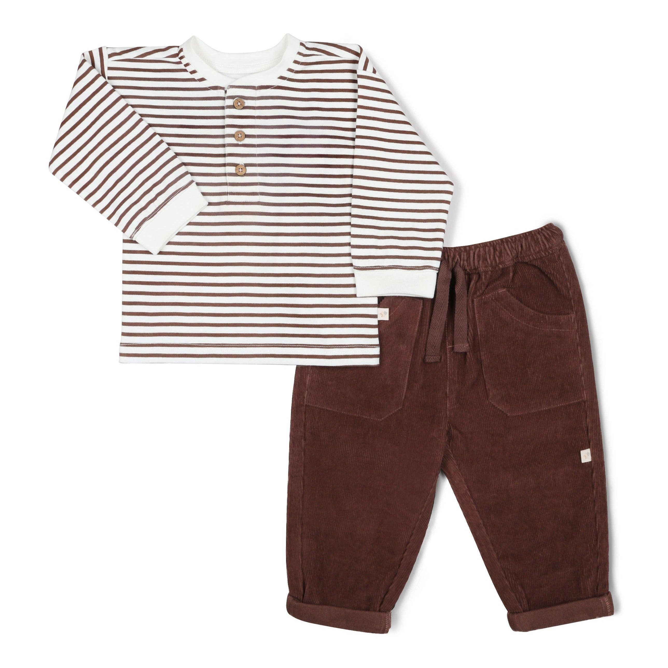 Tee & Corduroy Pant Set - Plum