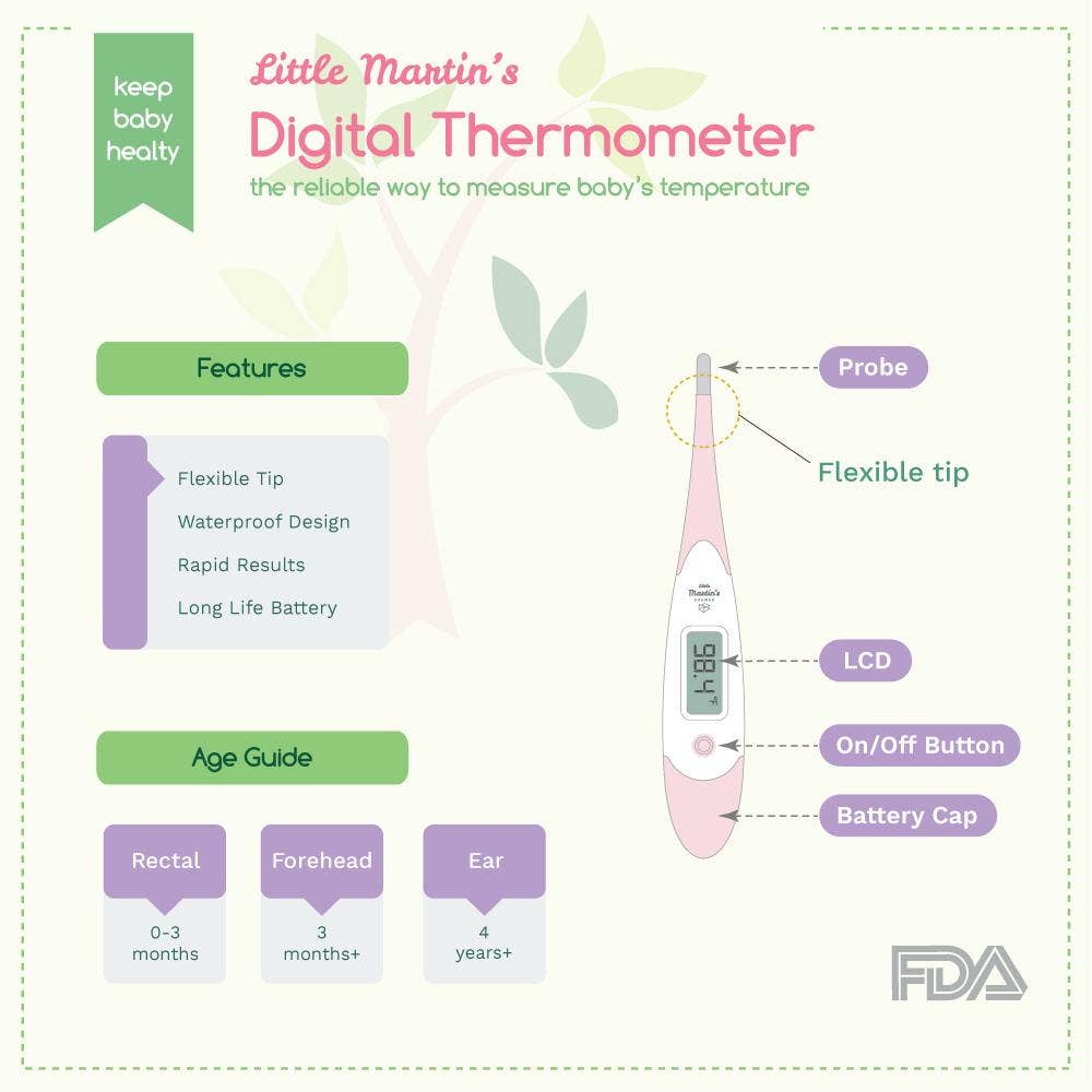 Digital Thermometer (Oral/Rectal/Armpit): Pink