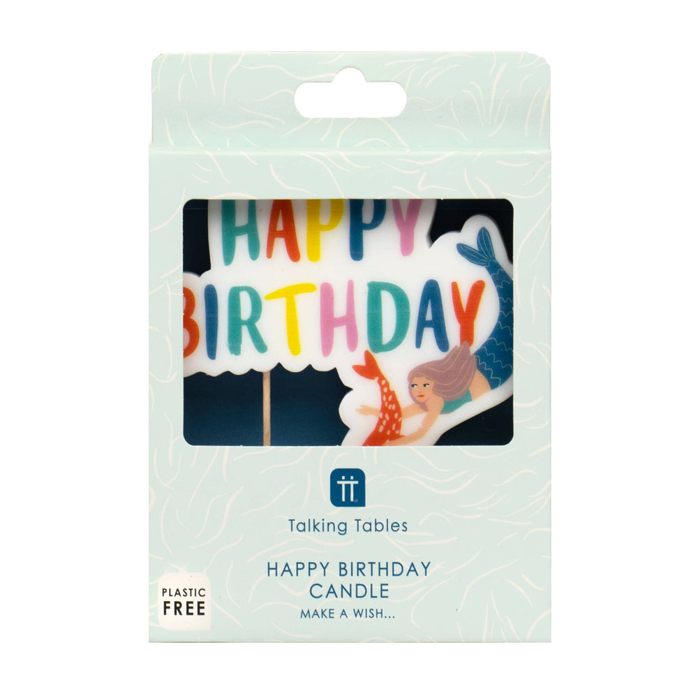 Mermaid Party Happy Birthday Candle