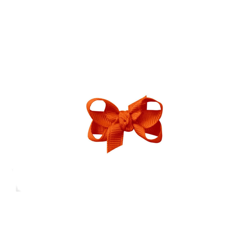 Infant Signature Grosgrain Bow on Clip -  Orange