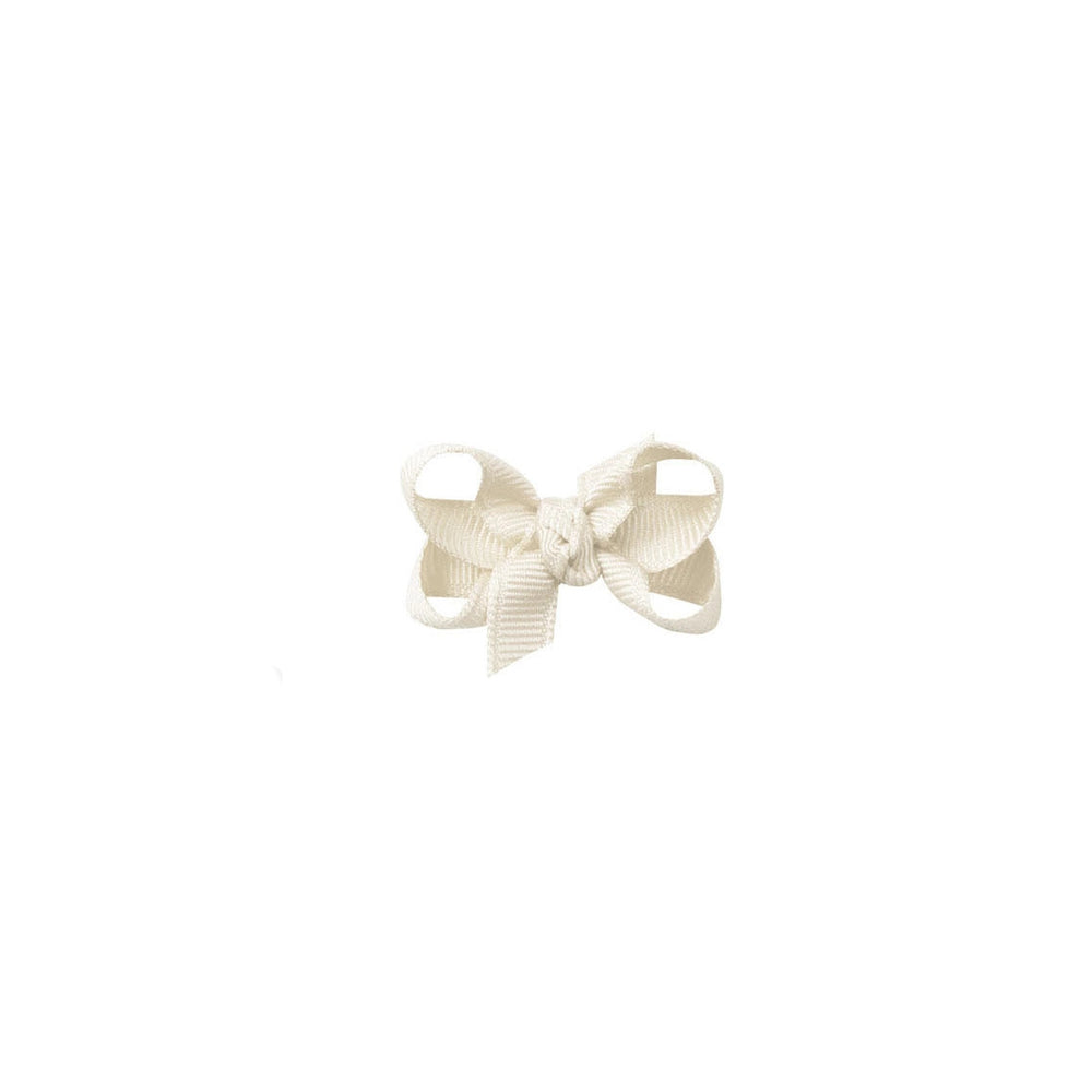 Infant Signature Grosgrain Bow on Clip -  Antique White