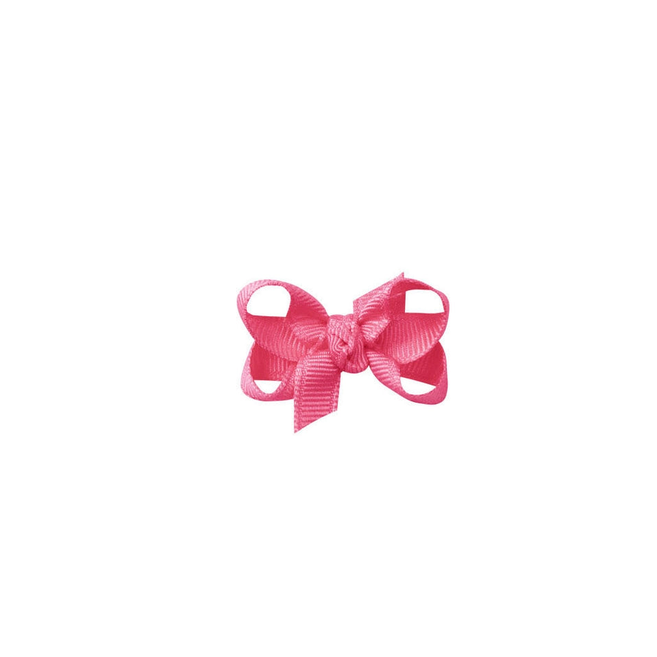 Infant Signature Grosgrain Bow on Clip -  Hot Pink