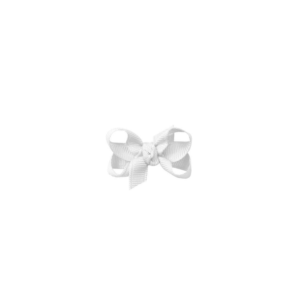 Infant Signature Grosgrain Bow on Clip -  White