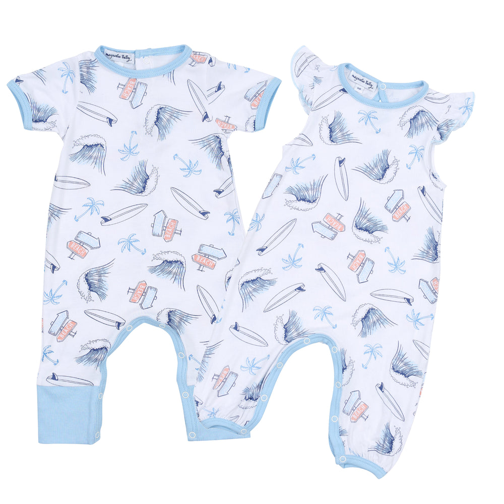 Boy/Girl Twin Set - Bamboo Catch Some Waves Playsuits