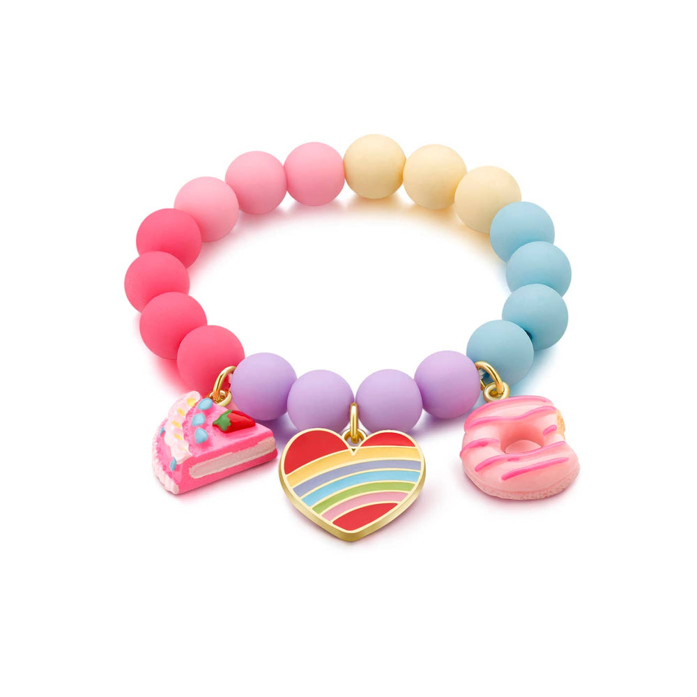 Charming Whimsy Bracelet- Rainbow Heart