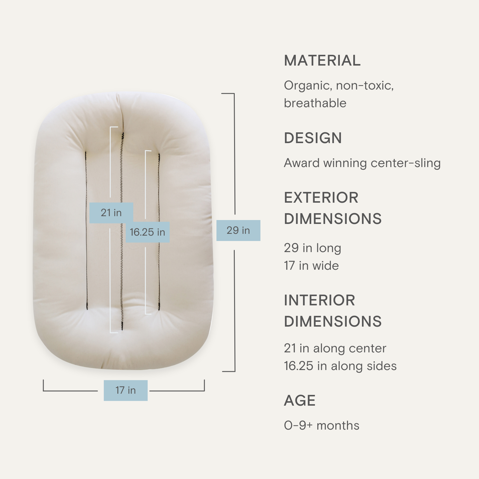 Infant Bare Baby Lounger - Natural