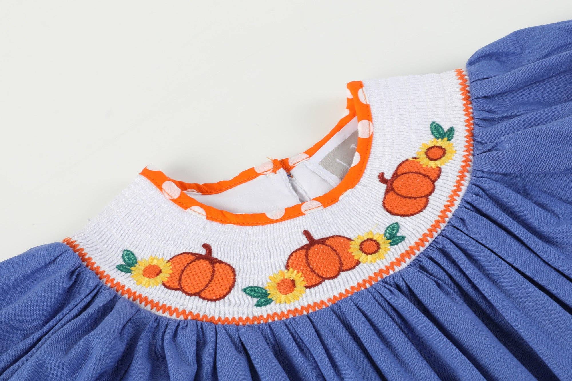 Pumpkin Sunflower Bishop Smock Dress