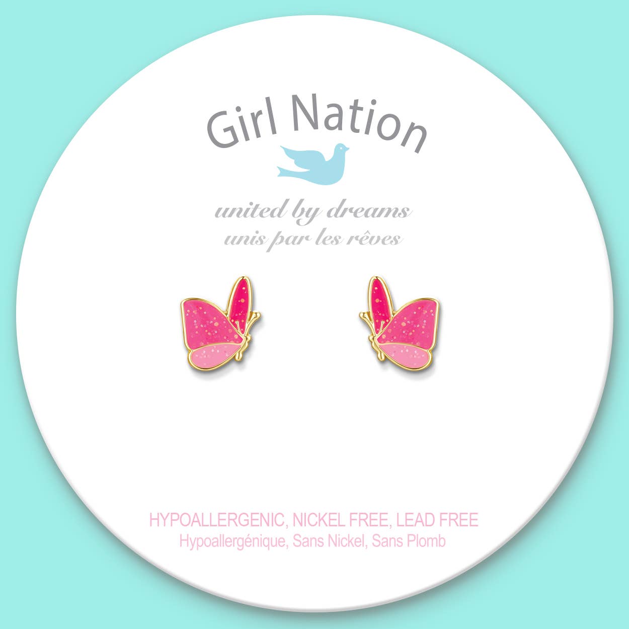 Glitter Butterfly Pierced Earrings