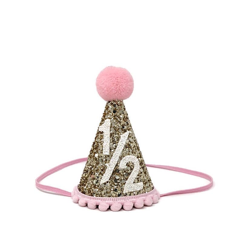 Pale Gold and Light Pink Party Hat