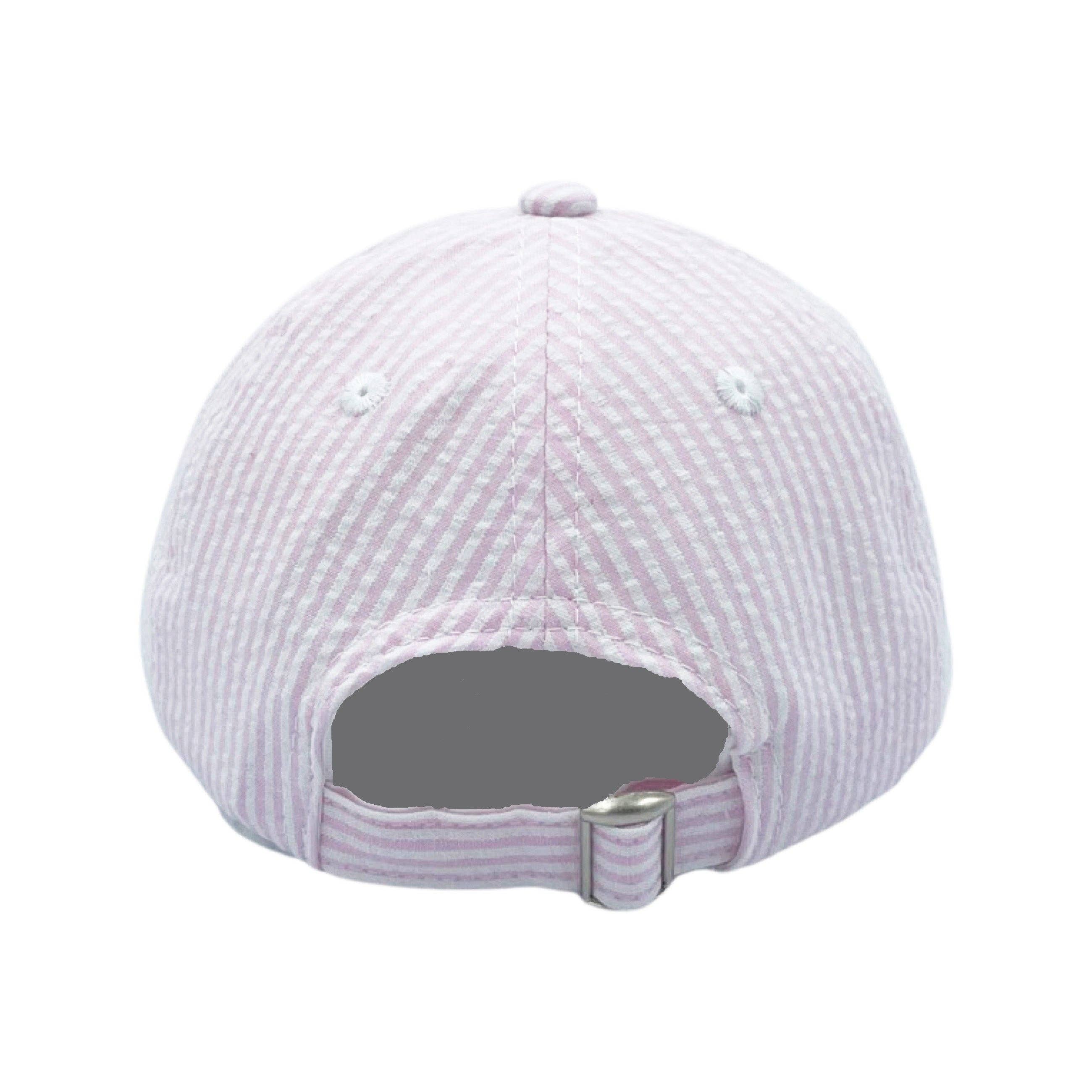 Seersucker Baby Baseball Hat - Pink