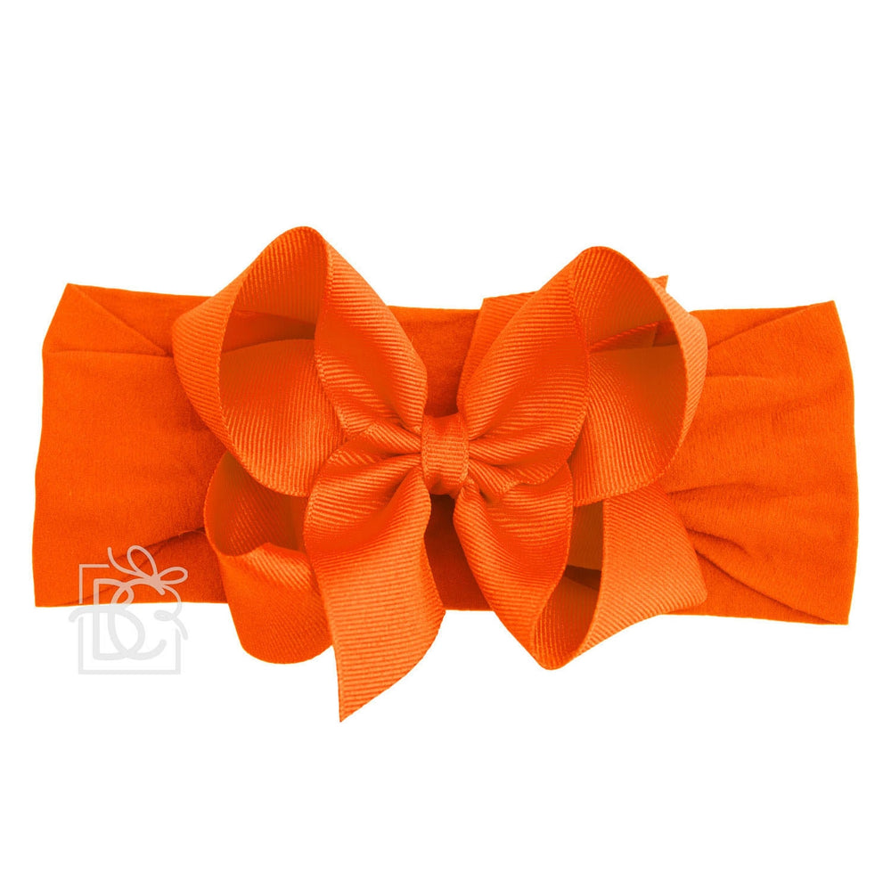 Wide Headband with 4.5" Signature Grosgrain Bow - Orange