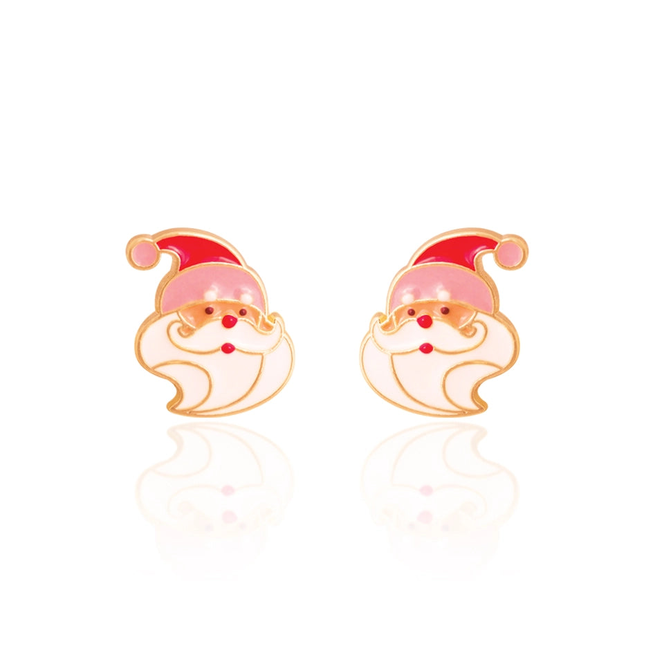 Holly Jolly Santa Pierced Stud Earrings