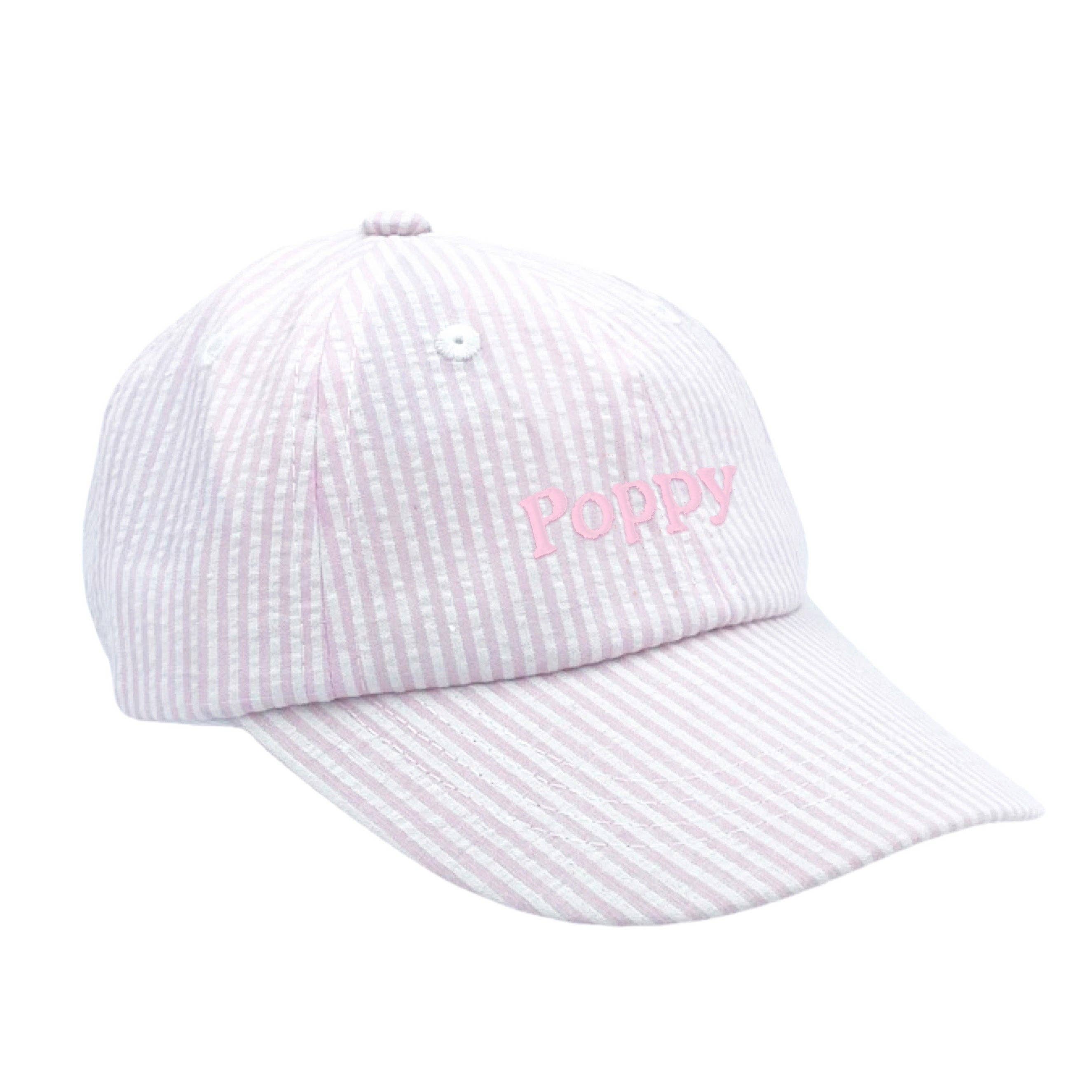 Seersucker Baby Baseball Hat - Pink