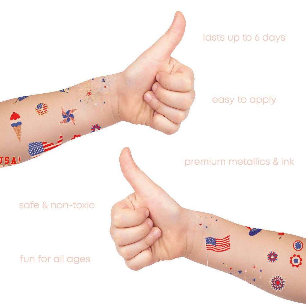 Patriotic USA Temporary Tattoos
