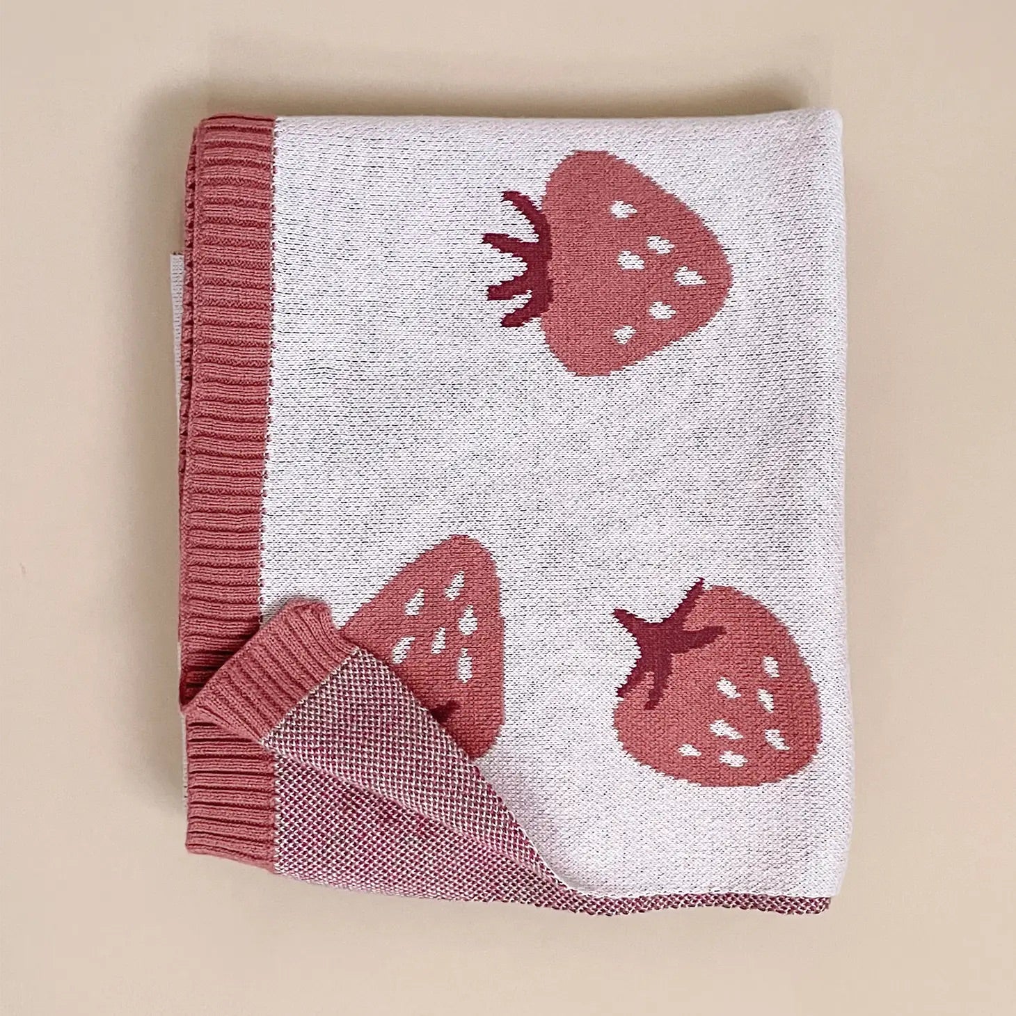 Organic Cotton Strawberry Baby Blanket