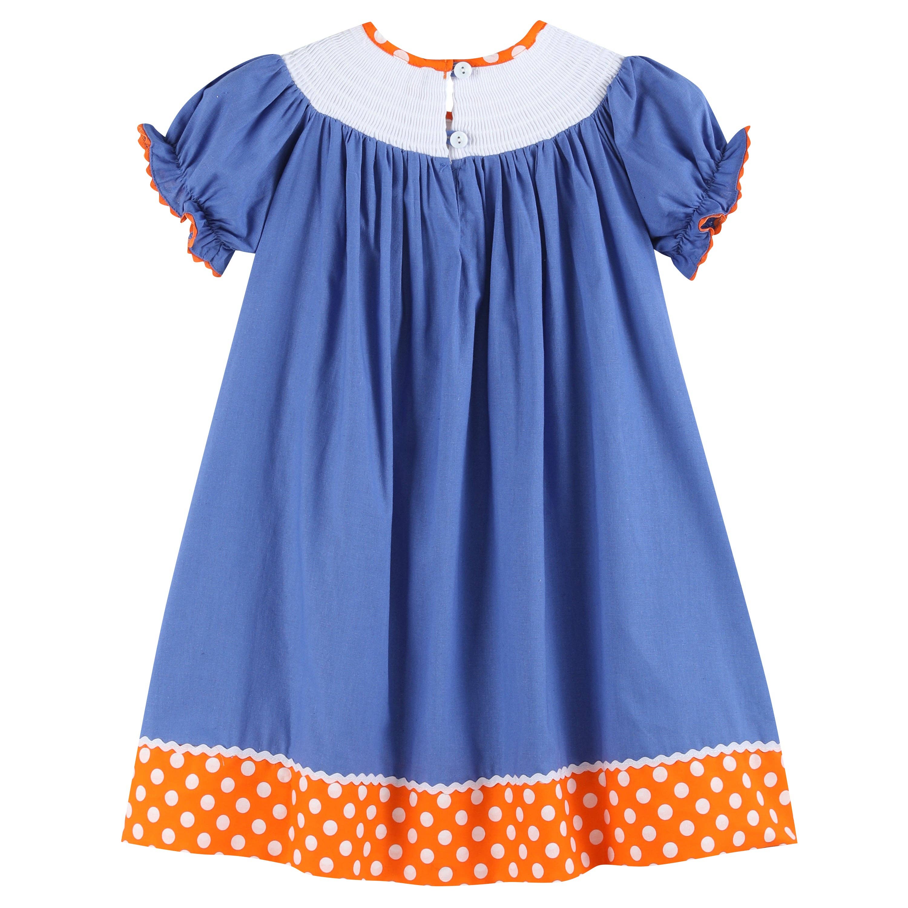 Pumpkin Sunflower Bishop Smock Dress