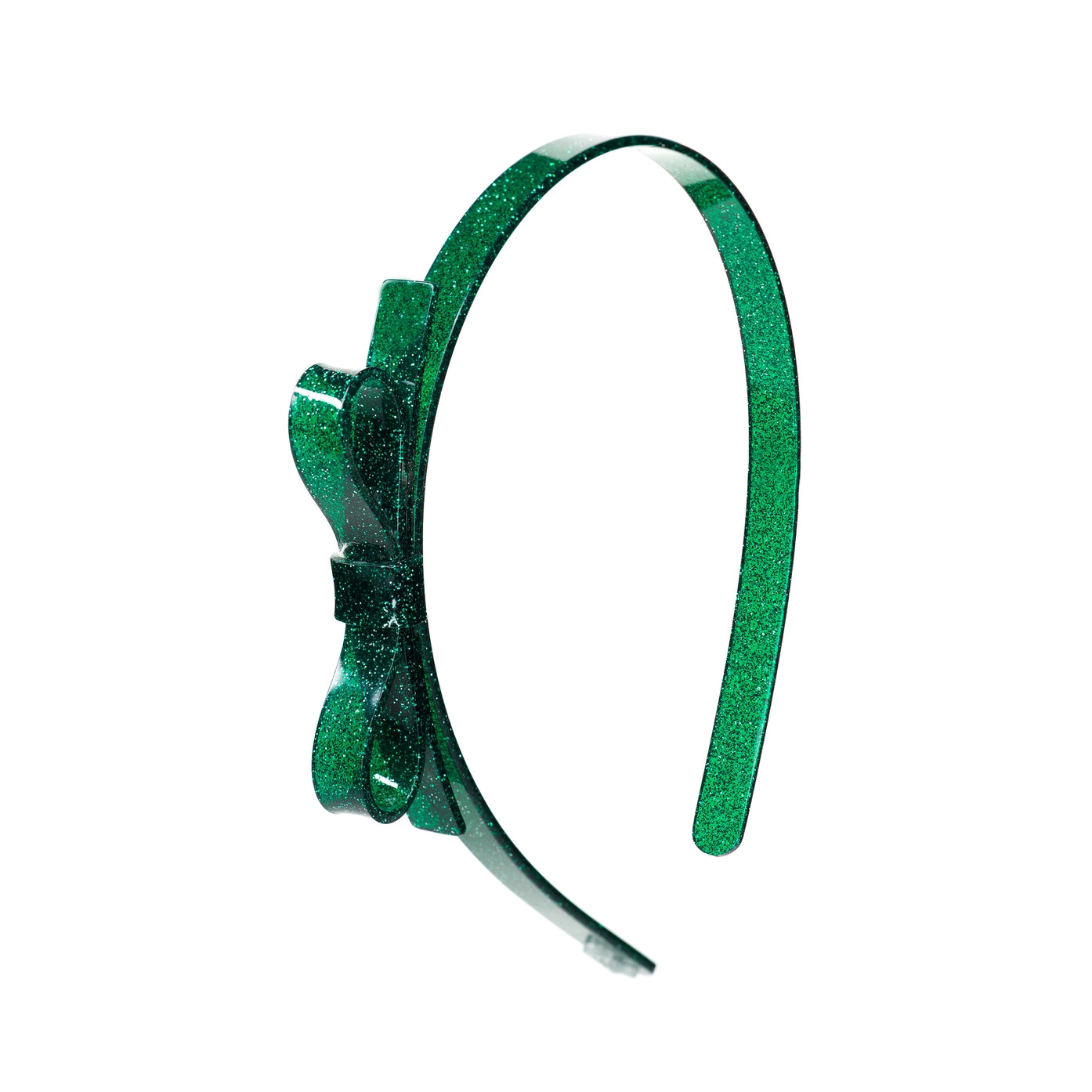 Green Thin Bow Glitter Headband