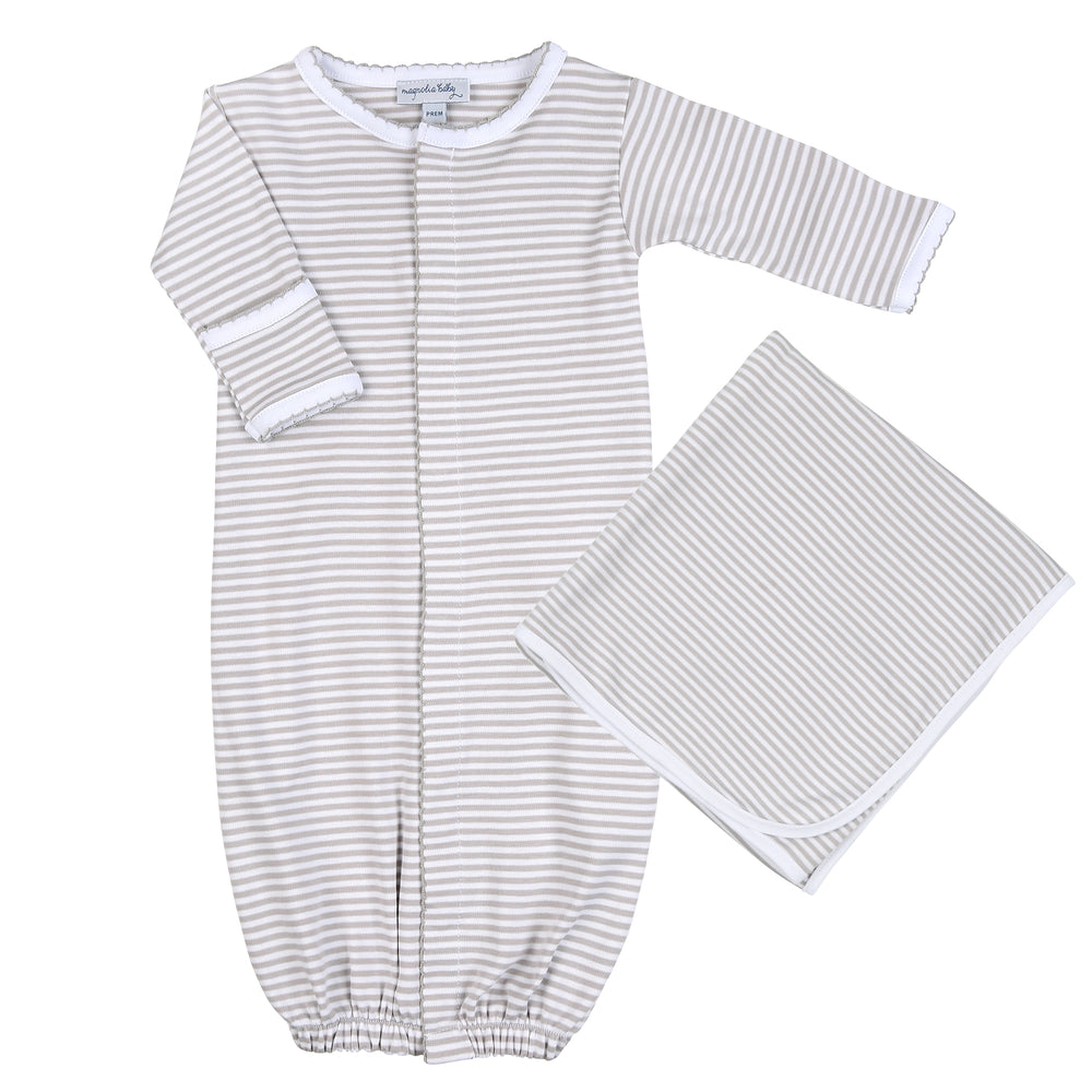 Converter + Receiving Blanket Set - Grey Stripes