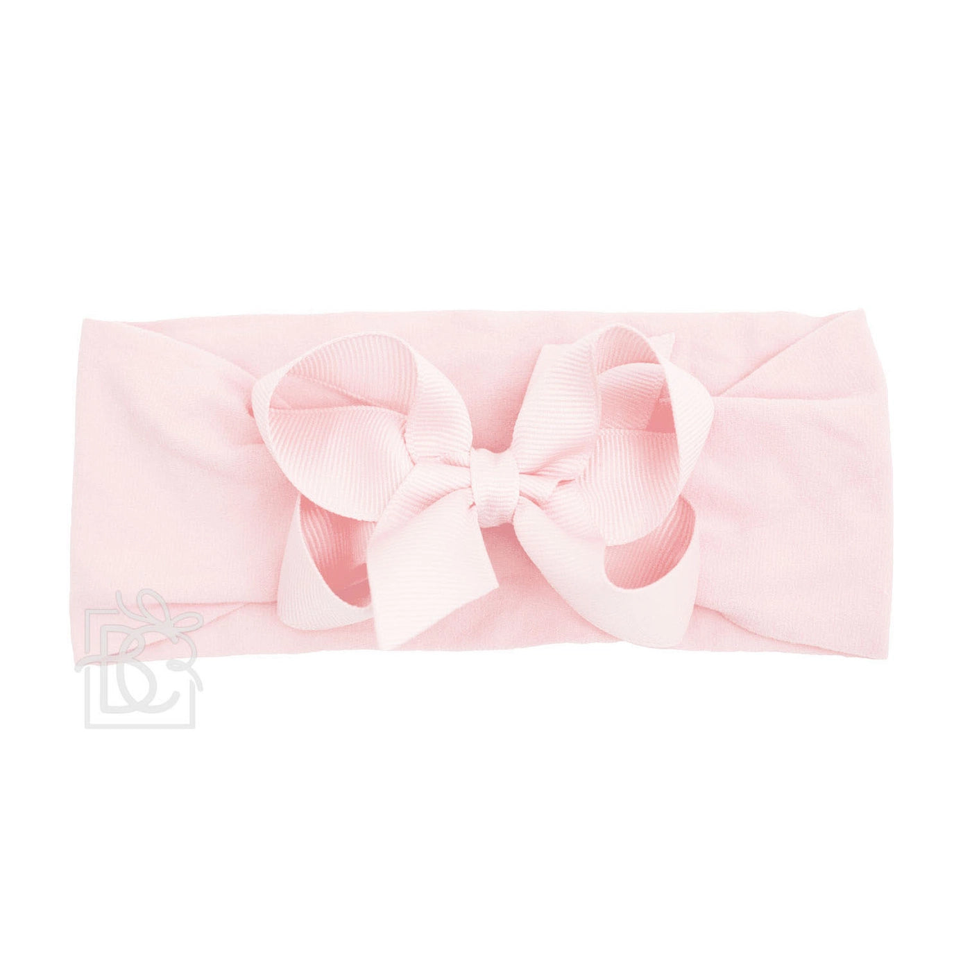 Wide Headband with 4.5" Signature Grosgrain Bow - Light Pink