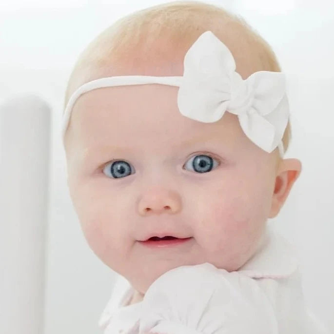 Mini Anne Bow Headband - White