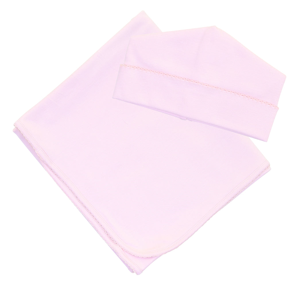 Pink Blanket + Hat Set
