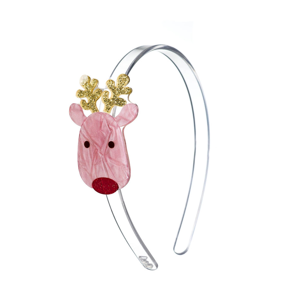 Pink Reindeer Headband