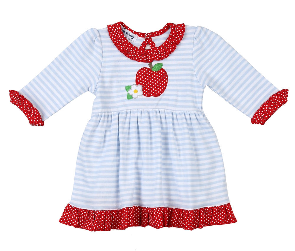 Red Apple Long Sleeve Toddler Dress