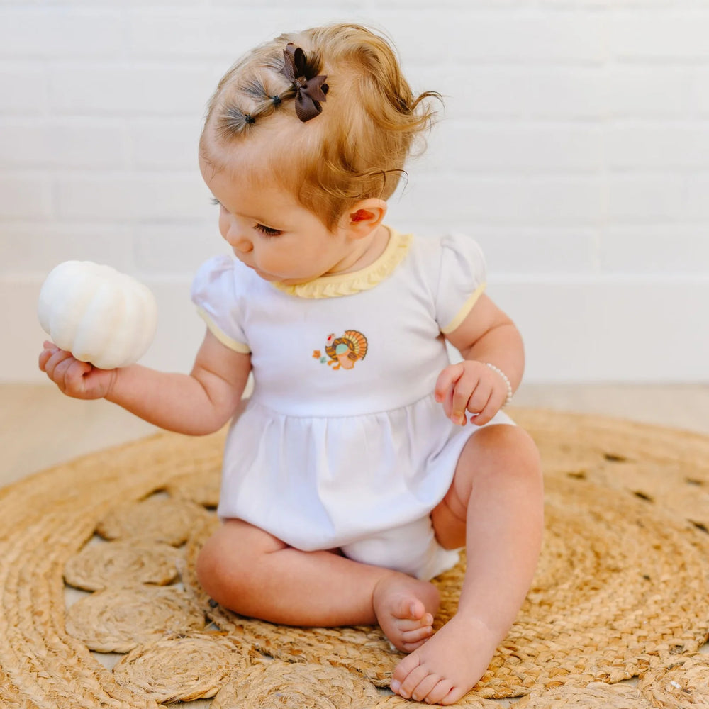 Thanksgiving Blessings Embroidered Girl Bubble