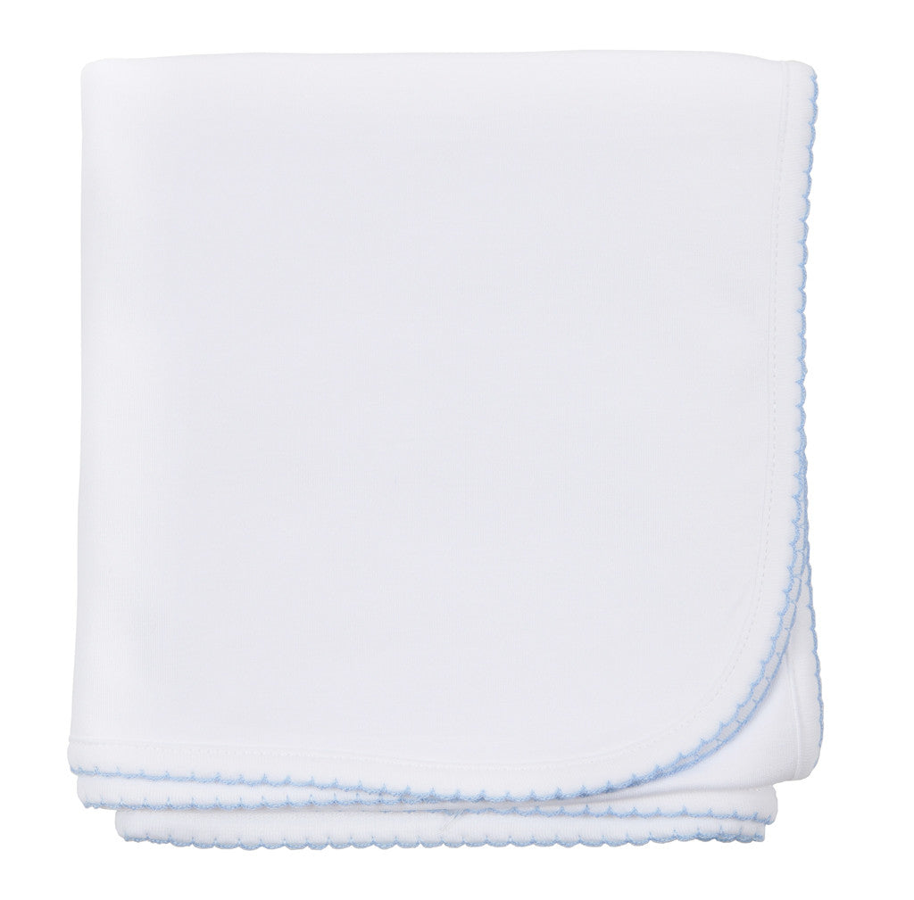 Magnolia Baby Essentials White/Blue Blanket