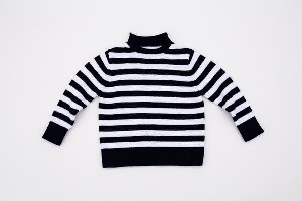 Navy & White Striped Sweater - Personalization Available