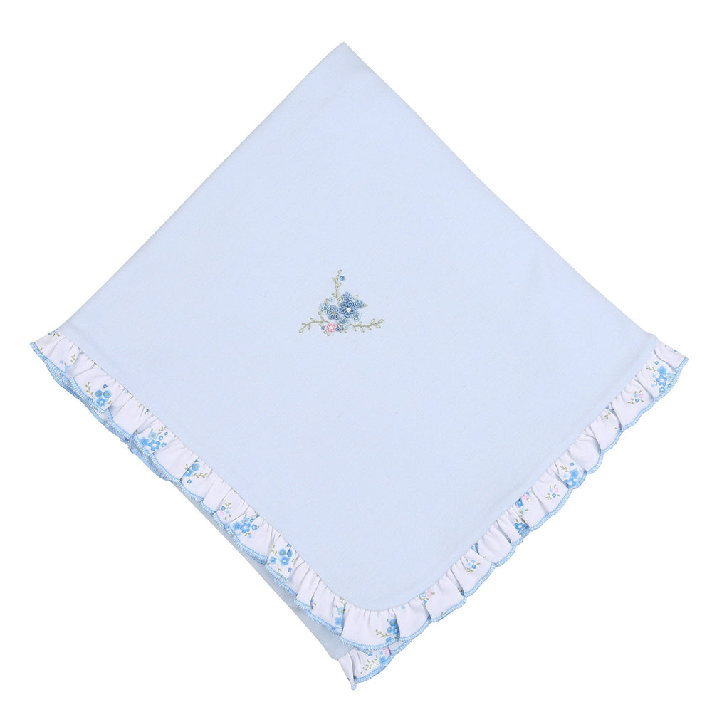 Magnolia Baby Samantha's Classics Embroidered Ruffle Receiving Blanket