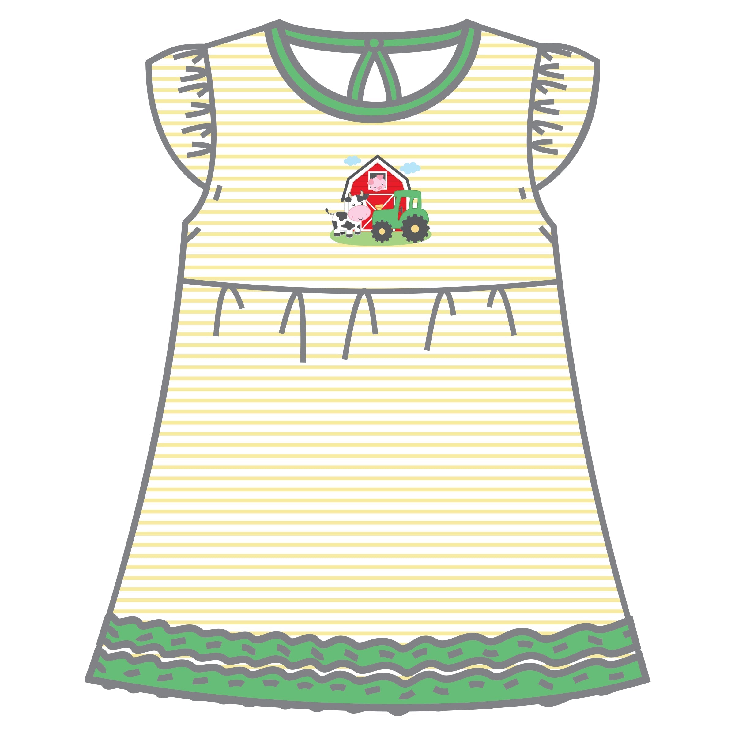 E-I-E-I-O Flutters Toddler Dress