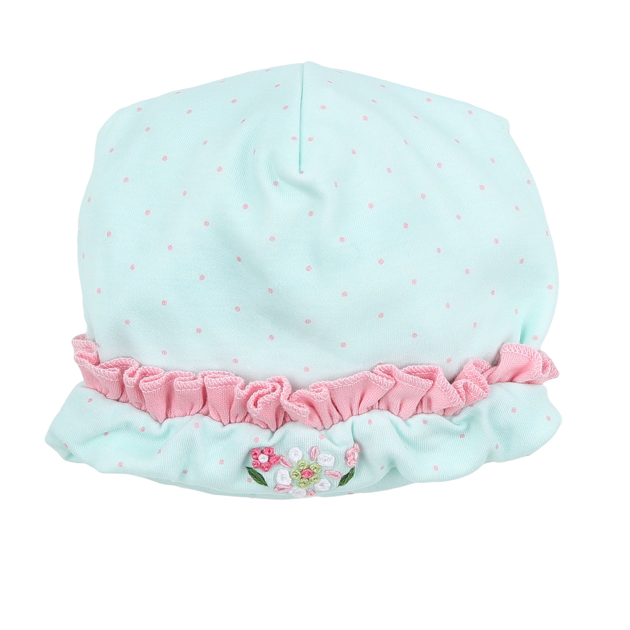 Aurora's Classics Pink Emb Ruffle Hat