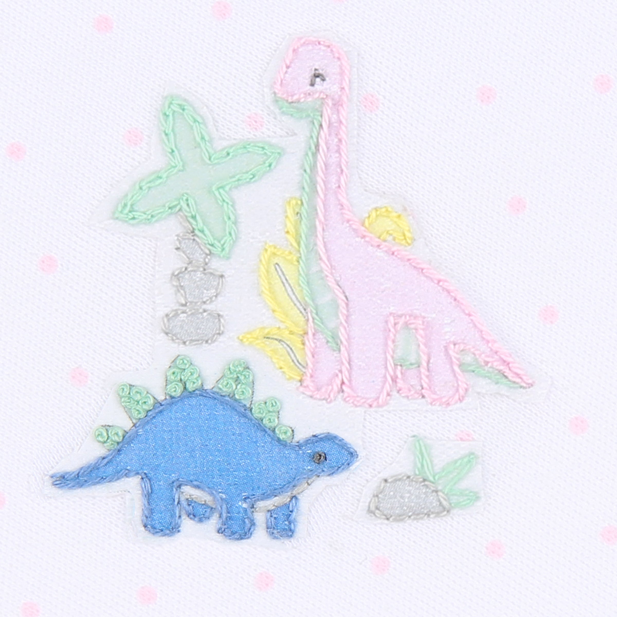 Dinoland Embroidered Ruffle Bib