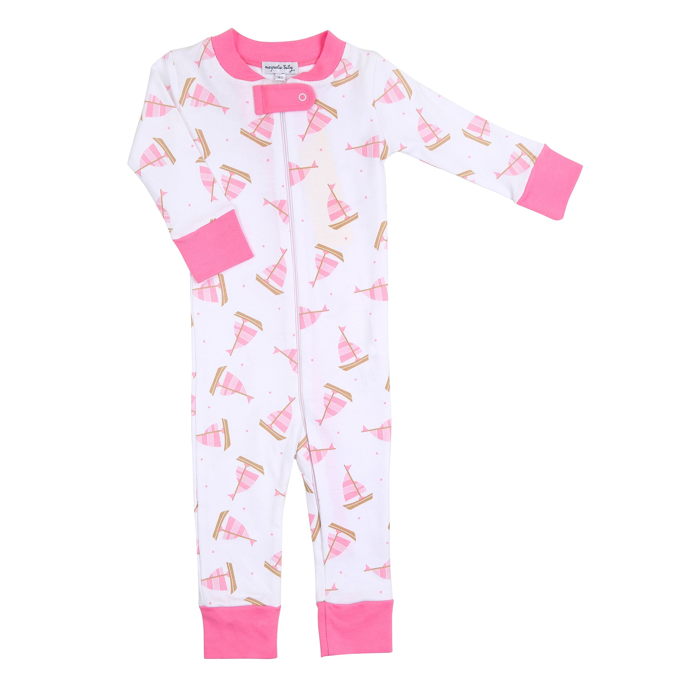 Magnolia Baby Pink Tiny Sailboat Zipped Pajama