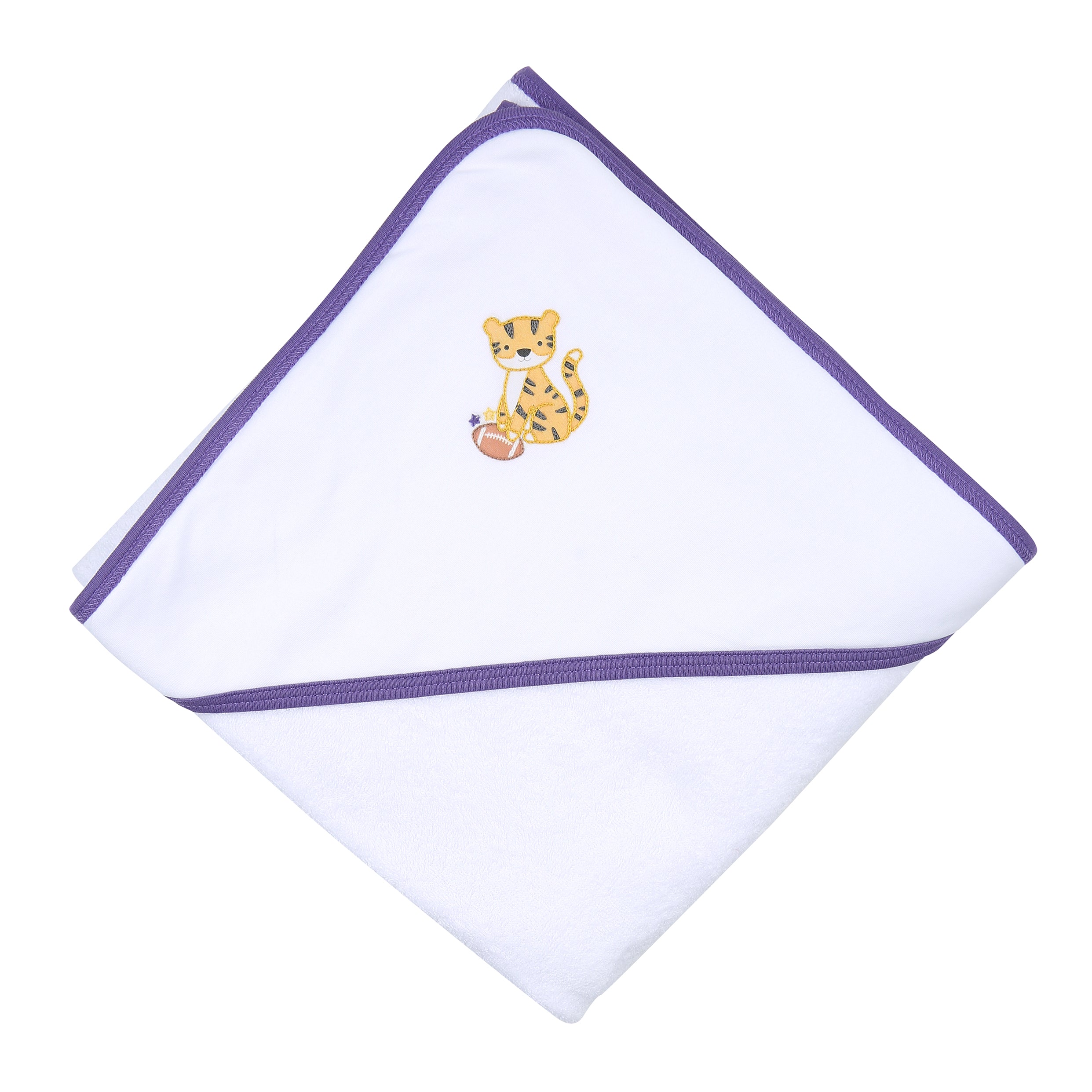 Tiger Football Hooded Towel - Purple/Gold