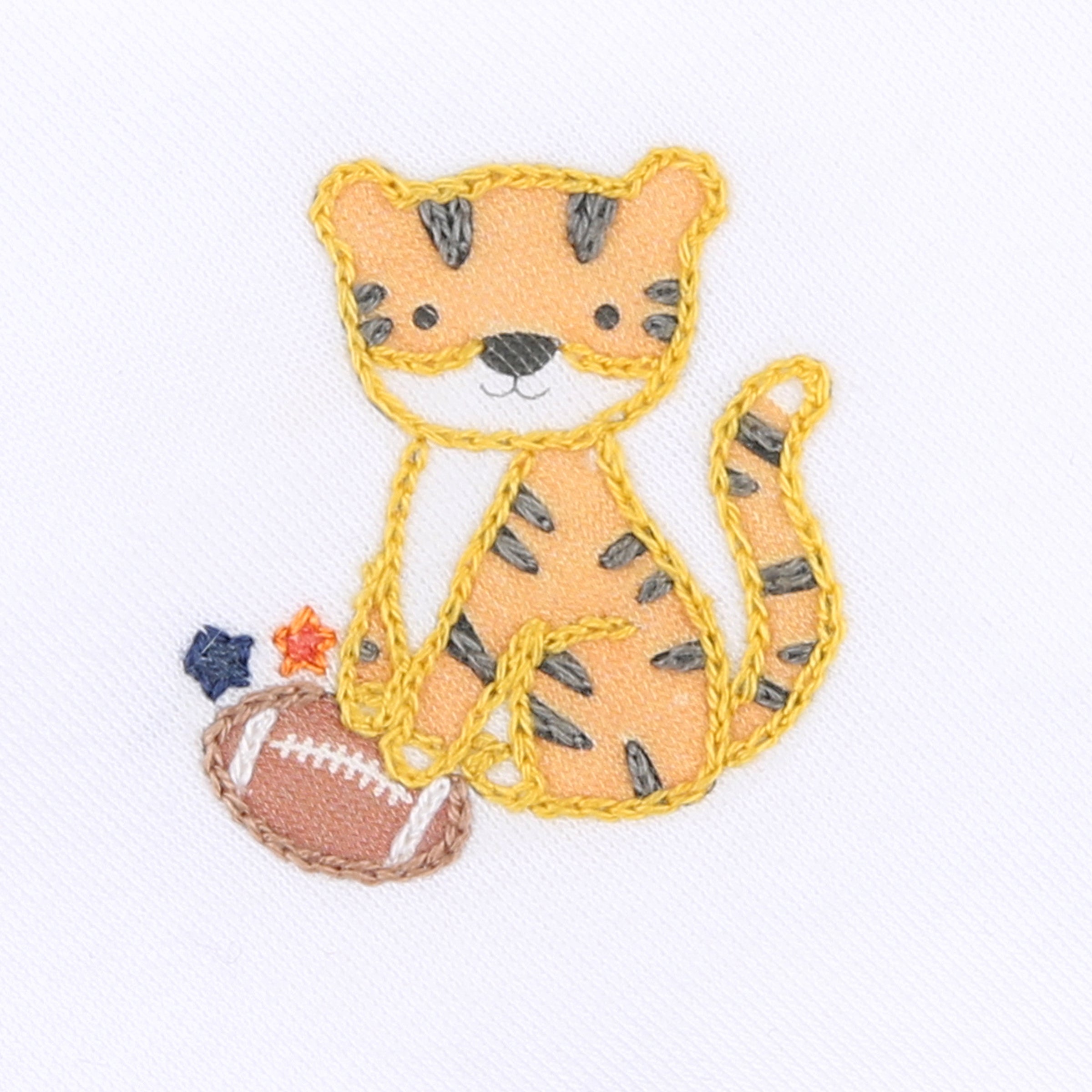 Tiger Football Embroidered Bubble - Navy/Orange