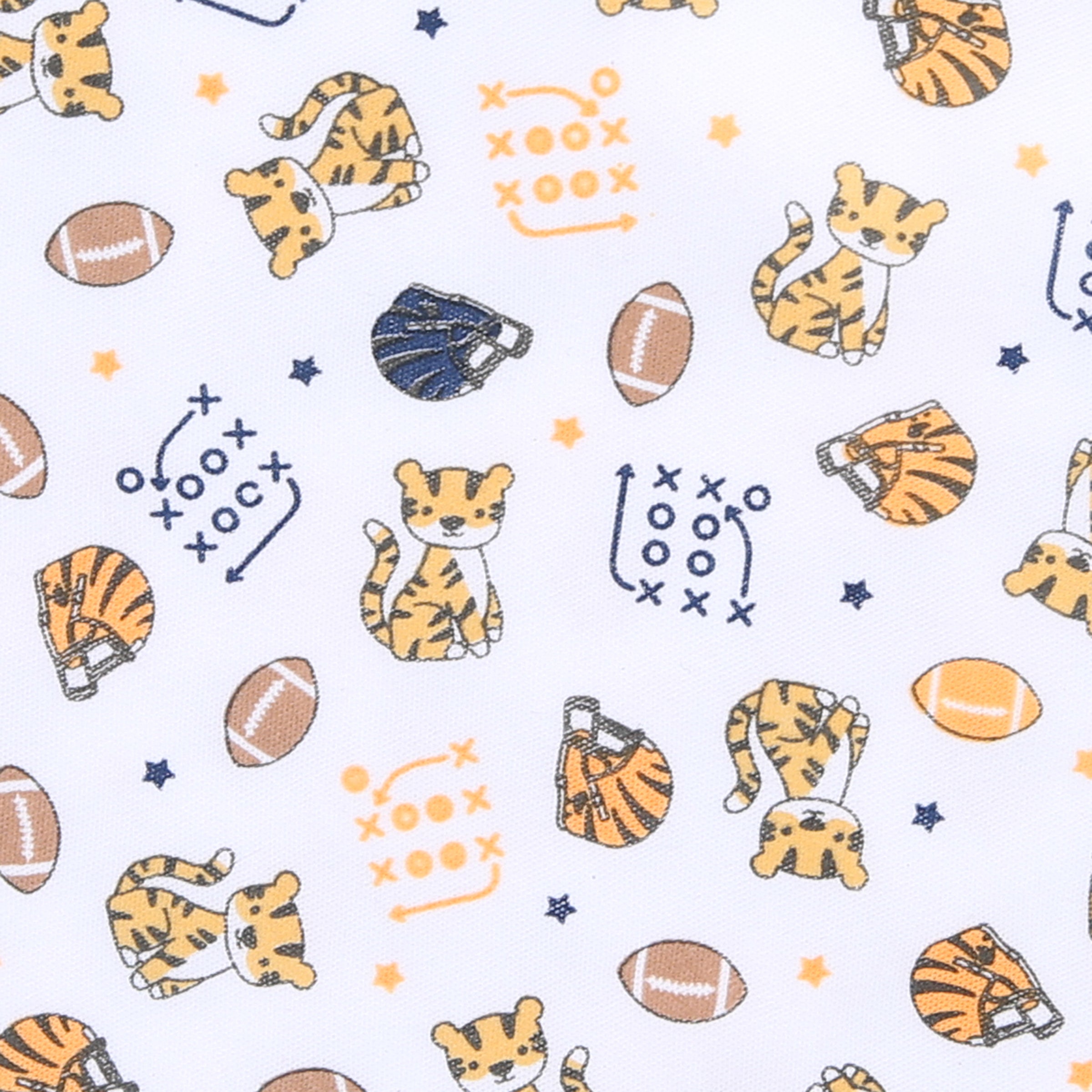 Tiger Football Print Bubble - Navy/Orange
