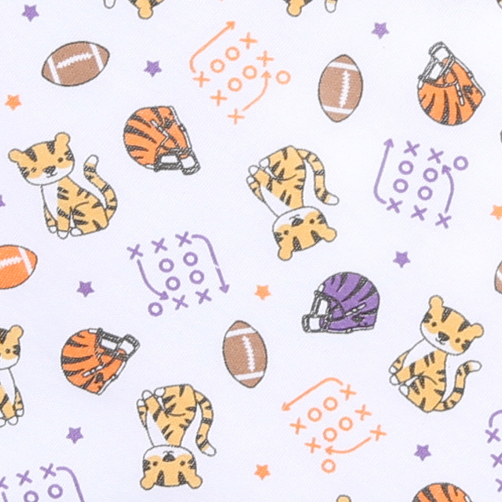 Tiger Football Crib Sheet - Orange/Purple