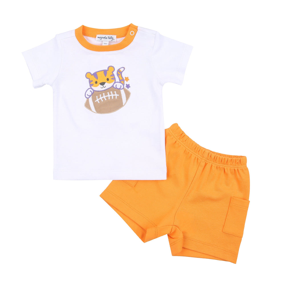 Tiger Football Short Set - Orange/Purple