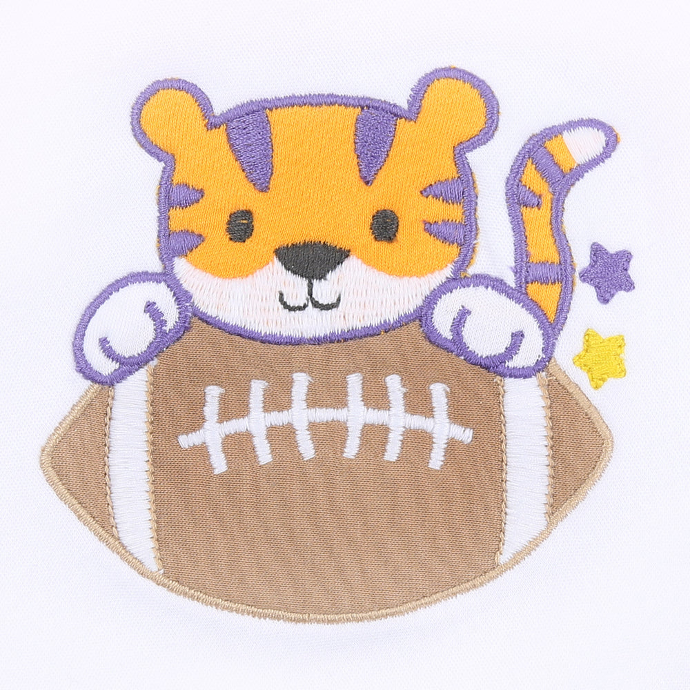 Tiger Football Boy Short Set - Purple/Gold