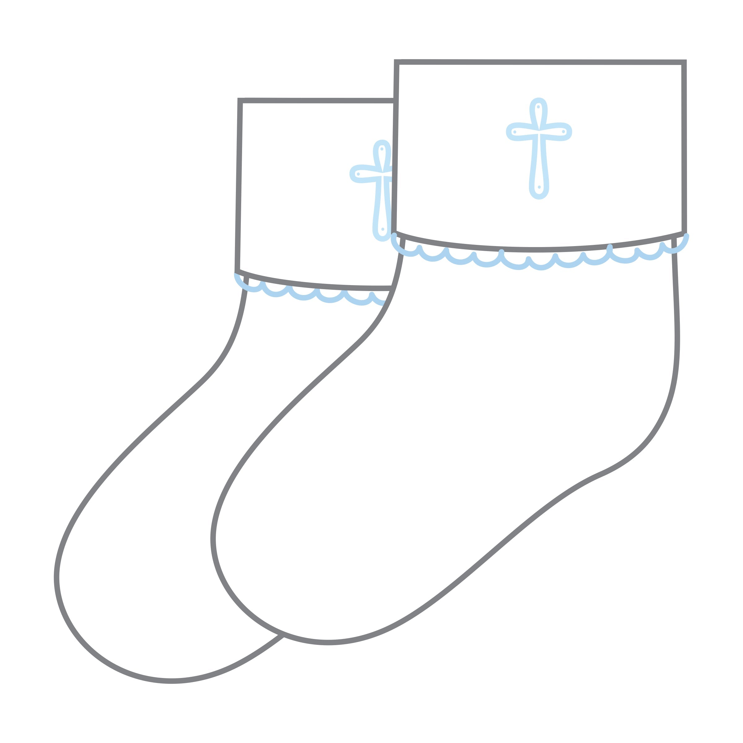 Blessed Embroidered Socks - Blue