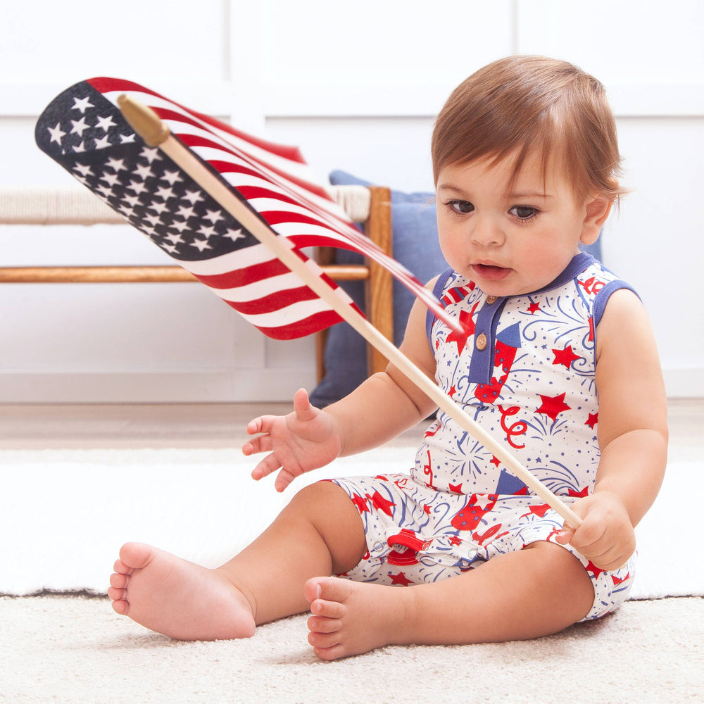 4th of July Bamboo Baby Boy Romper
