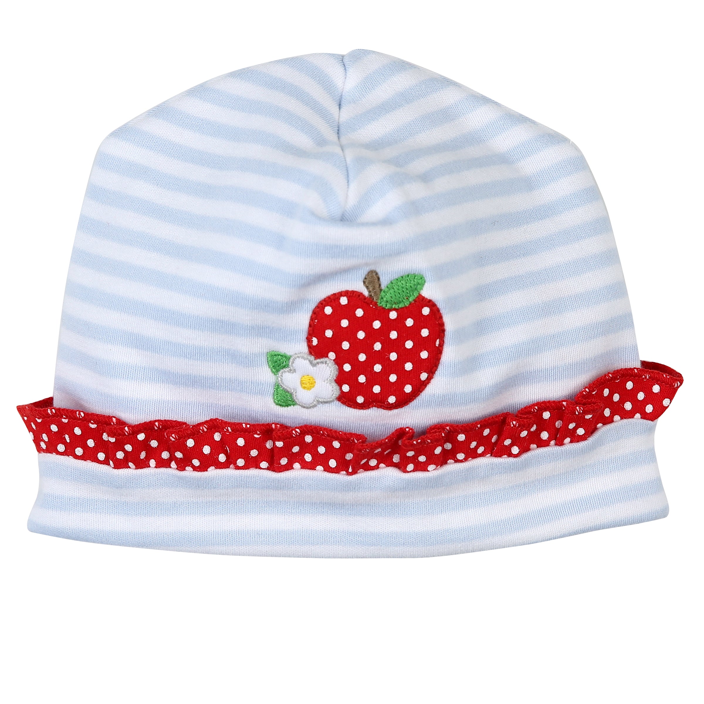 Magnolia Baby Red Apple Applique Ruffle Hat