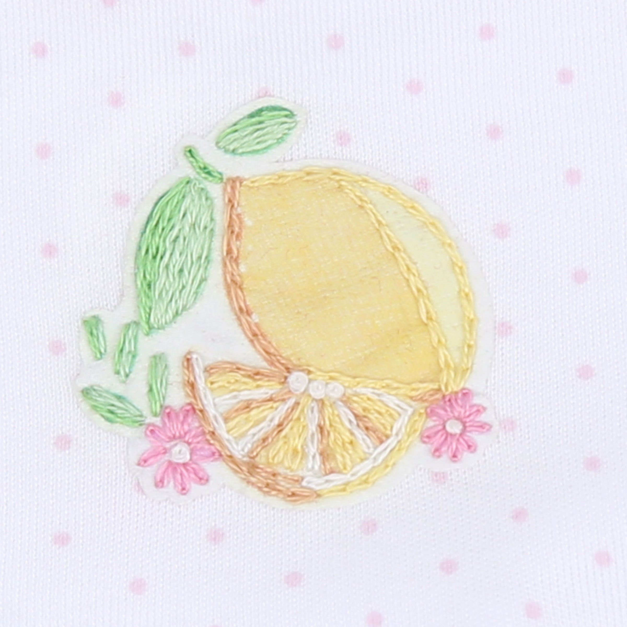 Fresh Lemons Embroidered Bubble