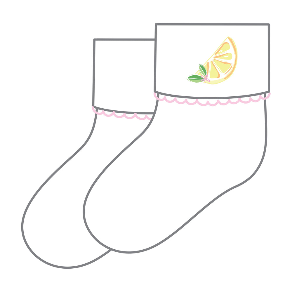 Fresh Lemons Embroidered Socks