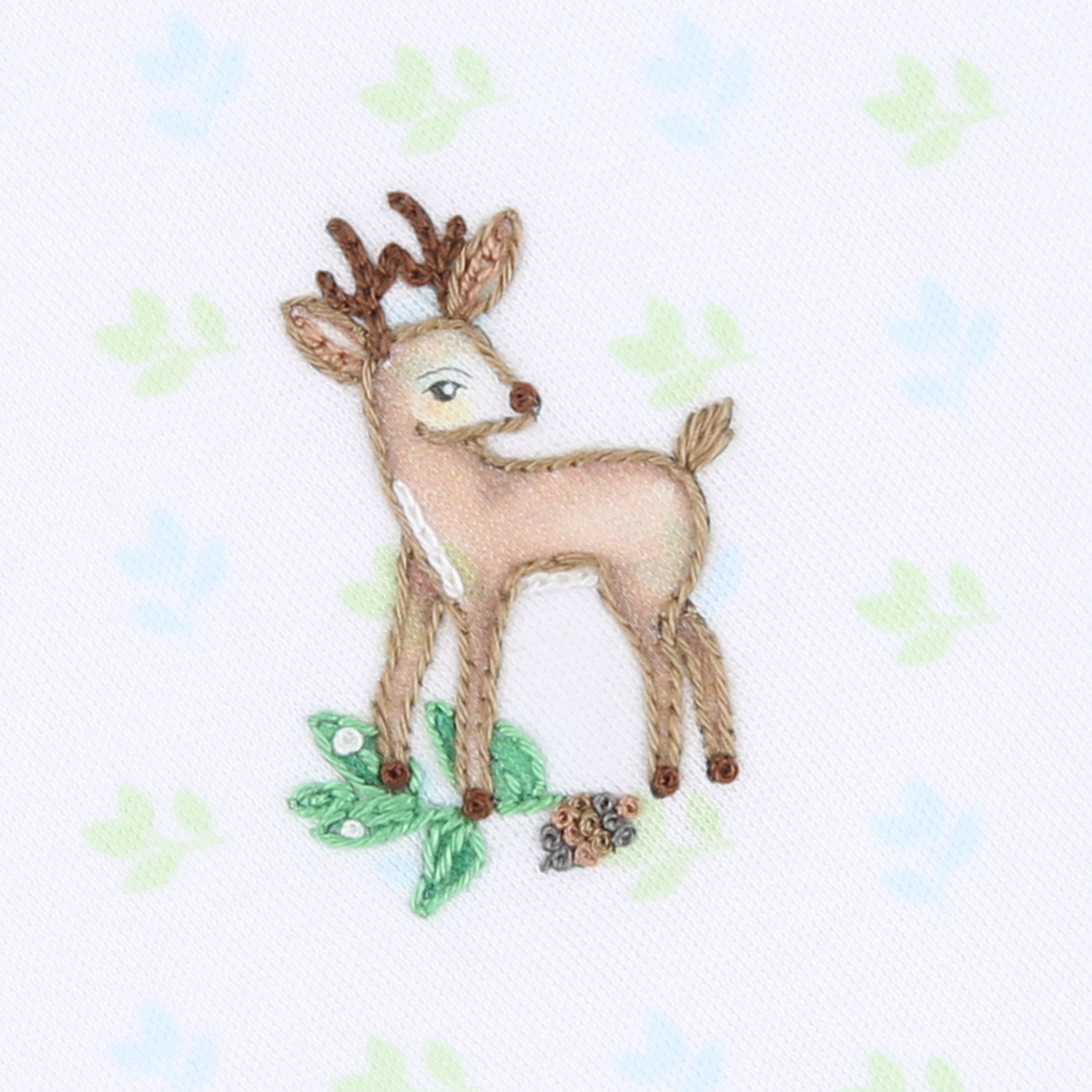 Baby Buck Embroidered Footie